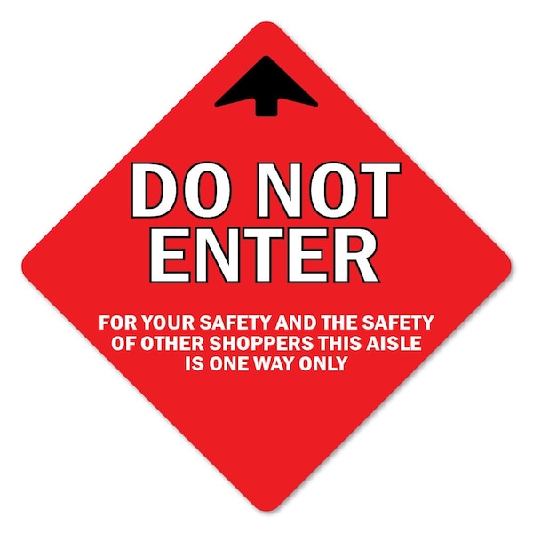 Signmission Do Not Enter Arrow Non-Slip Floor Graphic, 6PK, 16 in L, 16 in H, FD-X-16-6PK-99980 FD-X-16-6PK-99980 - main